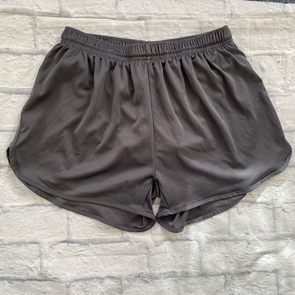 Alleson athletics women M pull on running shorts with built in lining grey